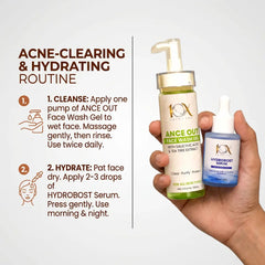 10X Hydrodefence Acne & Hydration Kit – Hydroboost Serum (30ml) + Acne Out Face Wash Gel (130ml) | Clear Skin, Oil Control & Deep Hydration 10xskincare