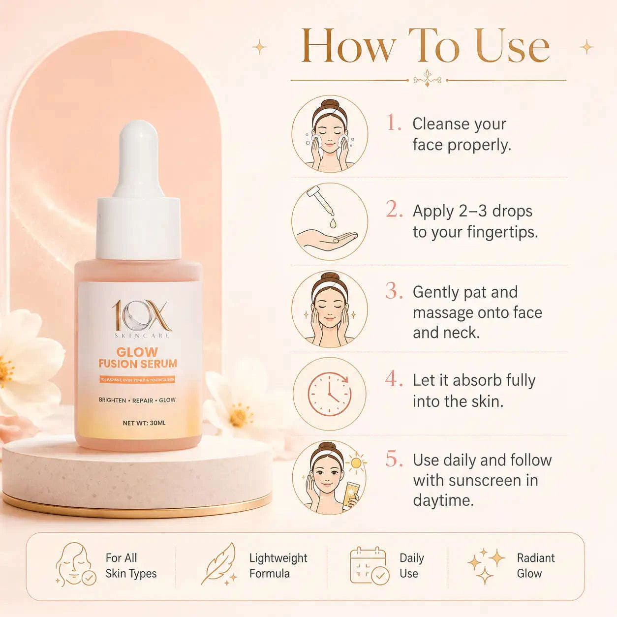 Glow Fusion Serum 30ml 10X Skin care