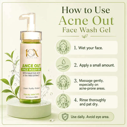 Acne Out Face Wash Gel 10X Skin care