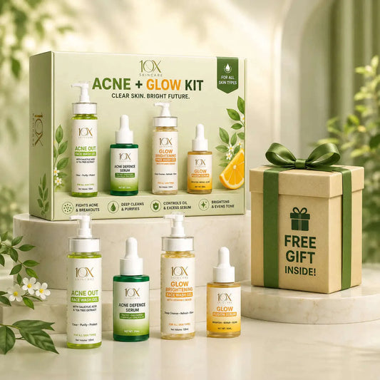 Mega Bundle – Acne + Glow Kit with Free Gift Box 10X Skin care