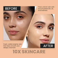 10X Glow Brightening Face Wash Gel with Vitamin C Beads  Deep Pore Cleanser for Radiant, Even Skin Tone (130ml) 10X Skin Care
