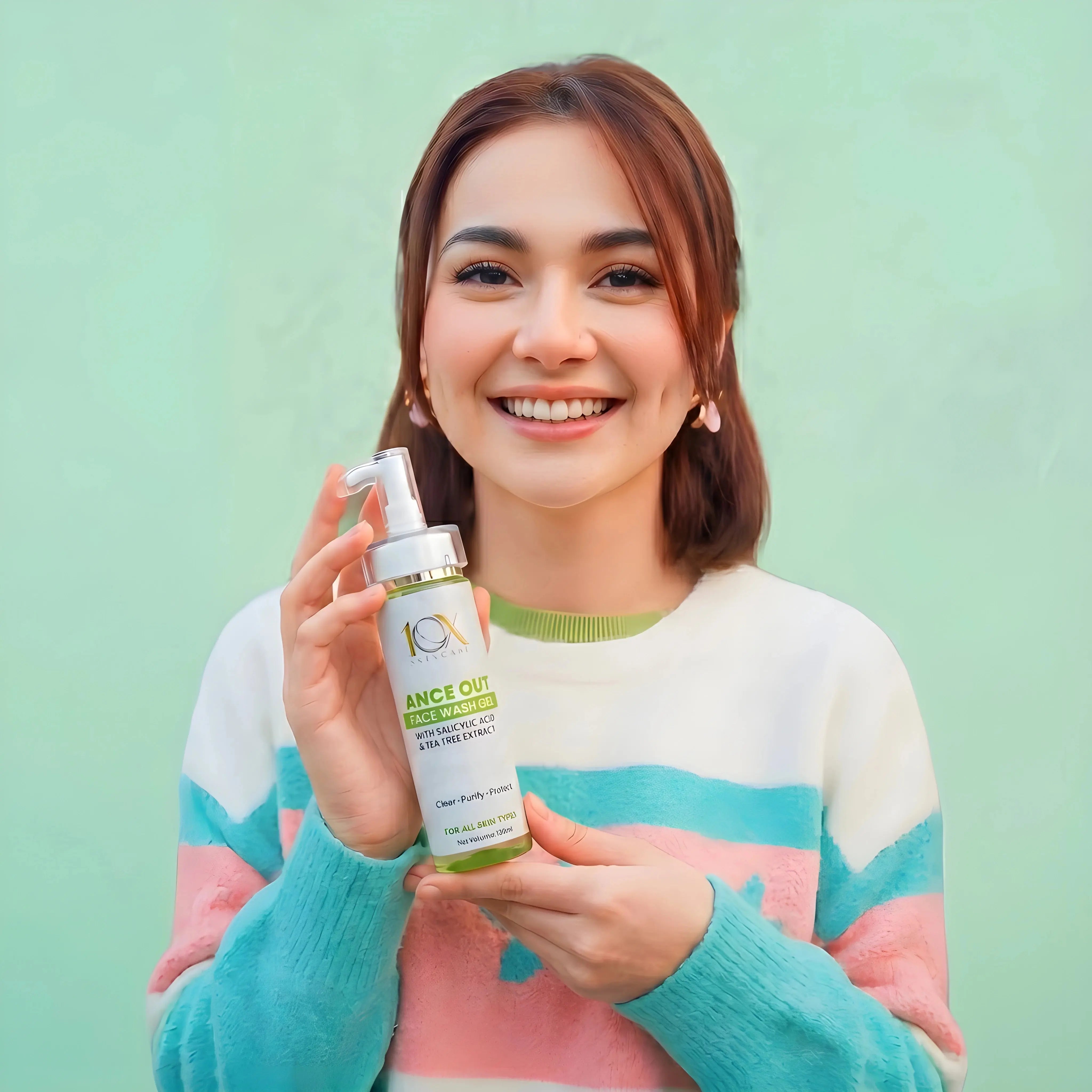 10X Acne Out Face Wash Gel with Salicylic Acid & Tea Tree Deep Pore Cleanser for Acne, Oil Control & Clear Skin (130ml) 10X Skin Care