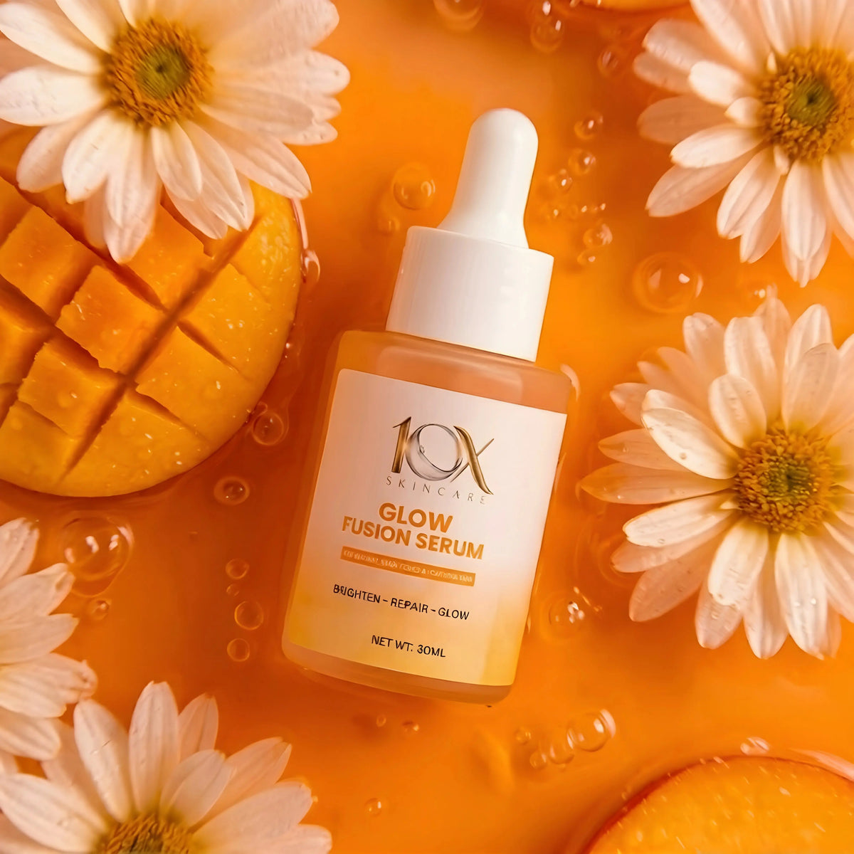 10X Skincare Glow Fusion Serum Glutathione & Vitamin C Brightening Serum for Radiant, Even-Toned Skin 10X Skin Care