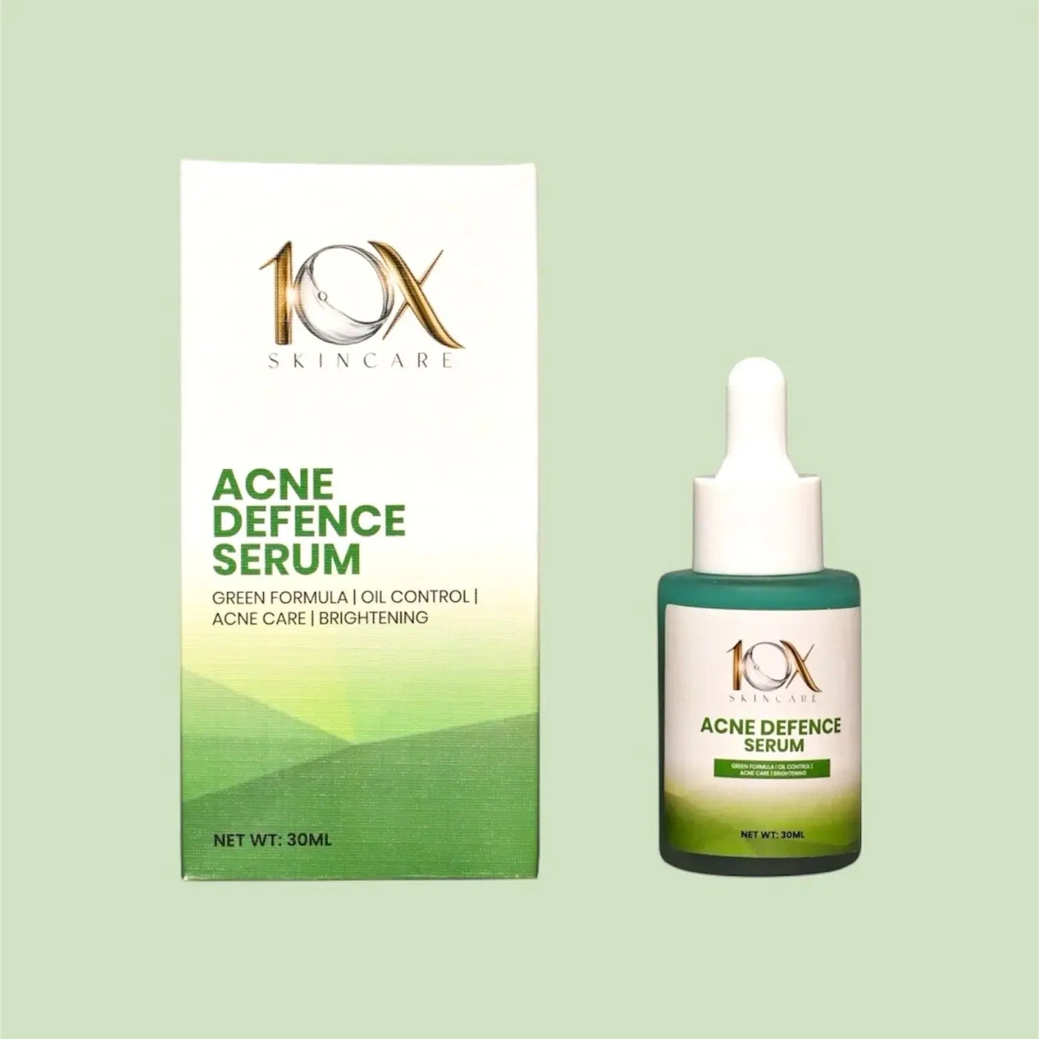 Acne Defence Serum by 10X Skincare Oil Control, Pore Minimizing & Anti Acne Formula for Clear Skin (30ml 10X Skin Care
