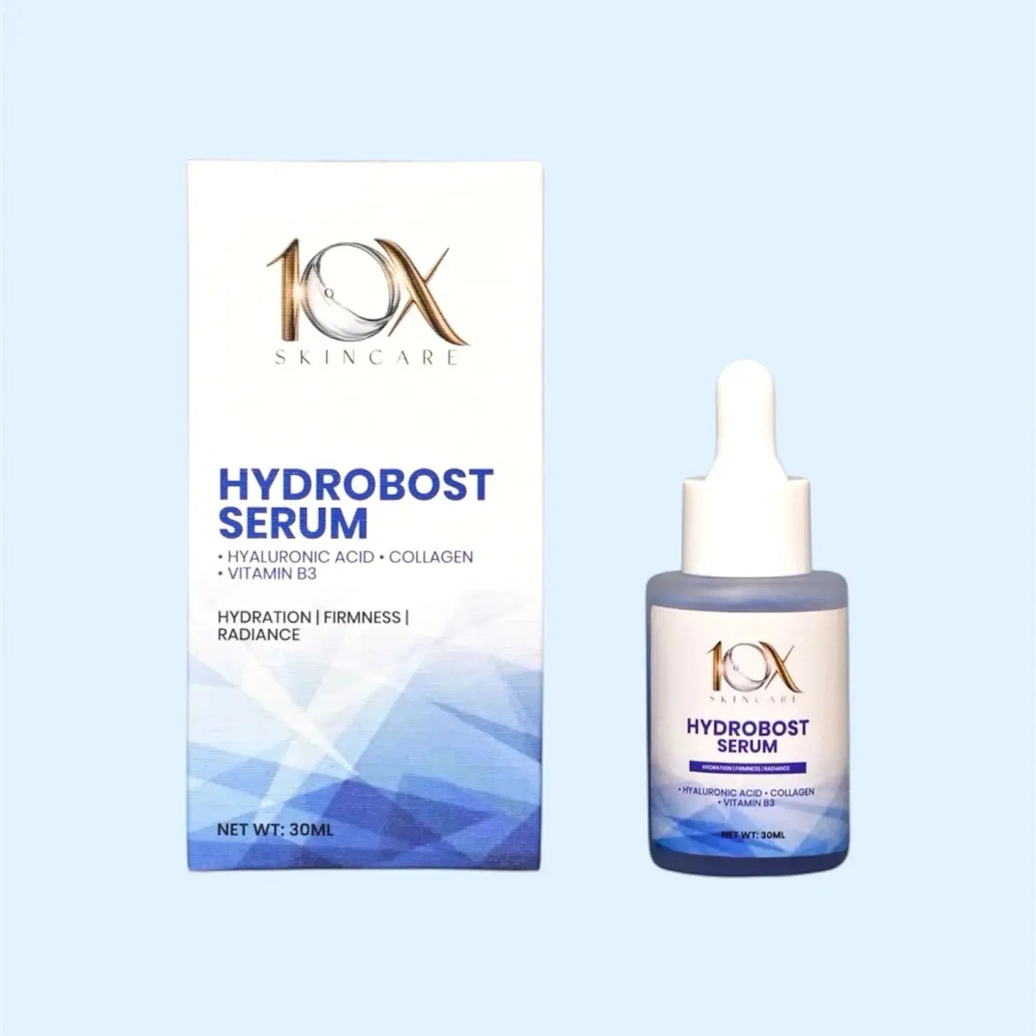 Hydroboost Serum by 10X Skincare Hyaluronic Acid Hydration Serum for Glowing, Plump & Dewy Skin (30ml) 10X Skin Care