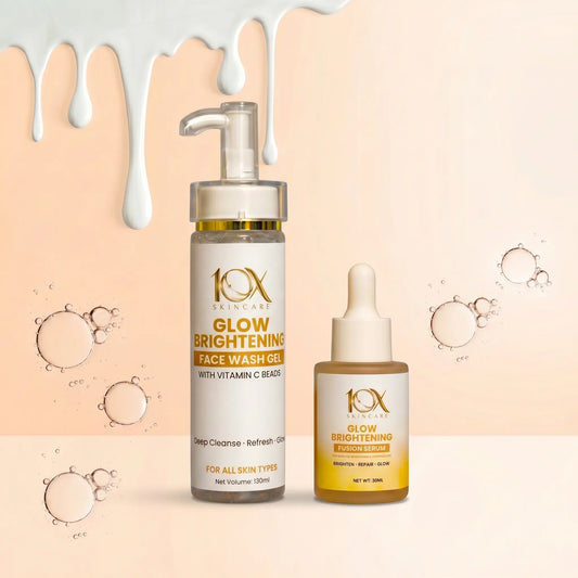 10X Glow Fusion Brightening Kit – Glow Fusion Serum (30ml) + Glow Brightening Face Wash Gel (130ml) 10xskincare