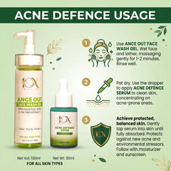 10X Acne Treatment Kit – Acne Defence Serum (30ml) + Acne Out Face Wash Gel (130ml) | Oil Control, Deep Pore Cleansing & Clear Skin Solution 10xskincare