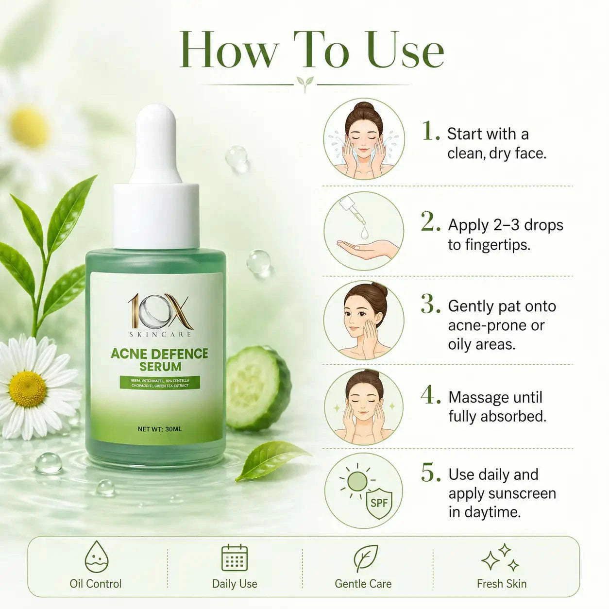 Acne Defence Serum 30ml 10X Skin care