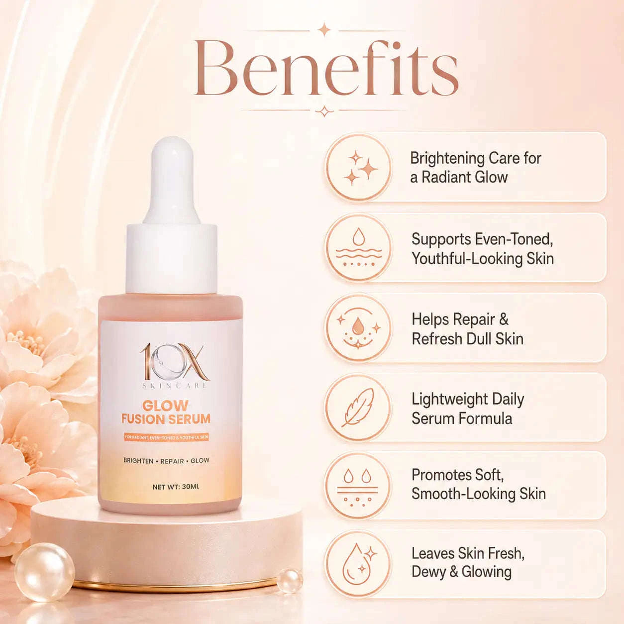 Glow Fusion Serum 30ml 10X Skin care
