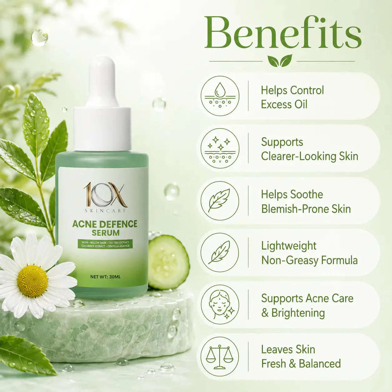Acne Defence Serum 30ml 10X Skin care