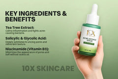 Acne Defence Serum by 10X Skincare Oil Control, Pore Minimizing & Anti Acne Formula for Clear Skin (30ml 10X Skin Care
