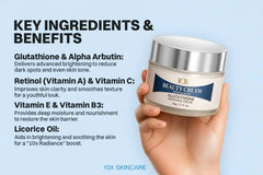10X Beauty Cream Ultra Glow with Glutathione Brightening & Deep Moisturizing Cream for Radiant, Even Skin Tone (50g) 10X Skin Care