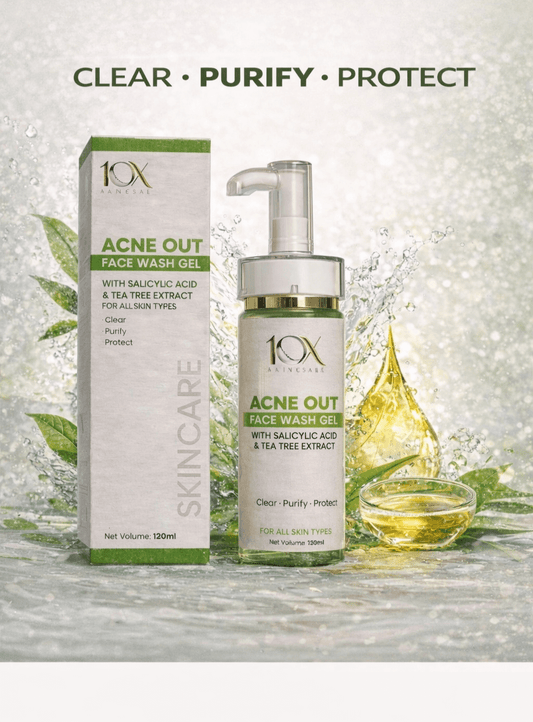 10X Skincare Acne Out Face Wash Gel